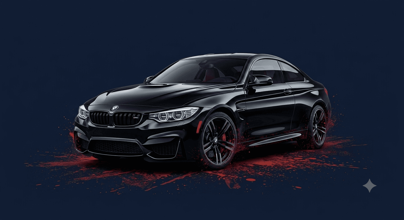 BMW M4 negro brillante — lavado premium Nexxos